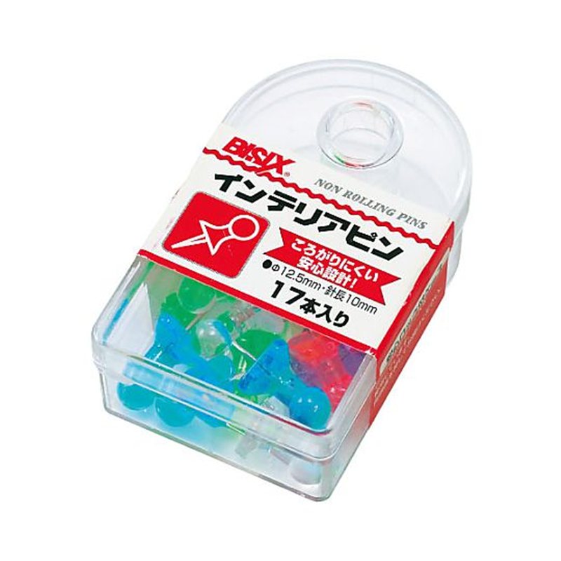ミツヤ インテリアピン 5色込 17本×5箱入 BX1-5-AS 1ケース（ご注文単位1ケース）【直送品】