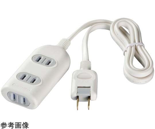 BUFFALO 2ピン式電源タップ 3個口タイプ シャッター付 2m ホワイト BSTAPSH2320WH 1台(ご注文単位1台)【直送品】