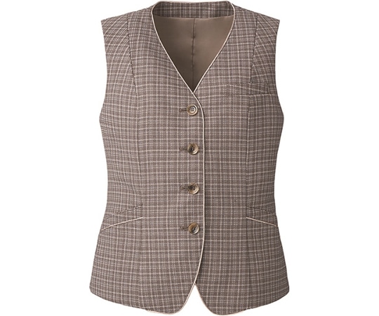 カーシーカシマ ENJOY ベスト NEUTRAL CHECK モカ 15号 EAV825 1枚（ご注文単位1枚）【直送品】