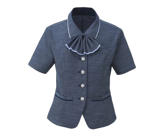 カーシーカシマ ENJOY オーバーブラウス POINT COLOR TWEED ネイビー 5号 ESA618 1枚（ご注文単位1枚）【直送品】