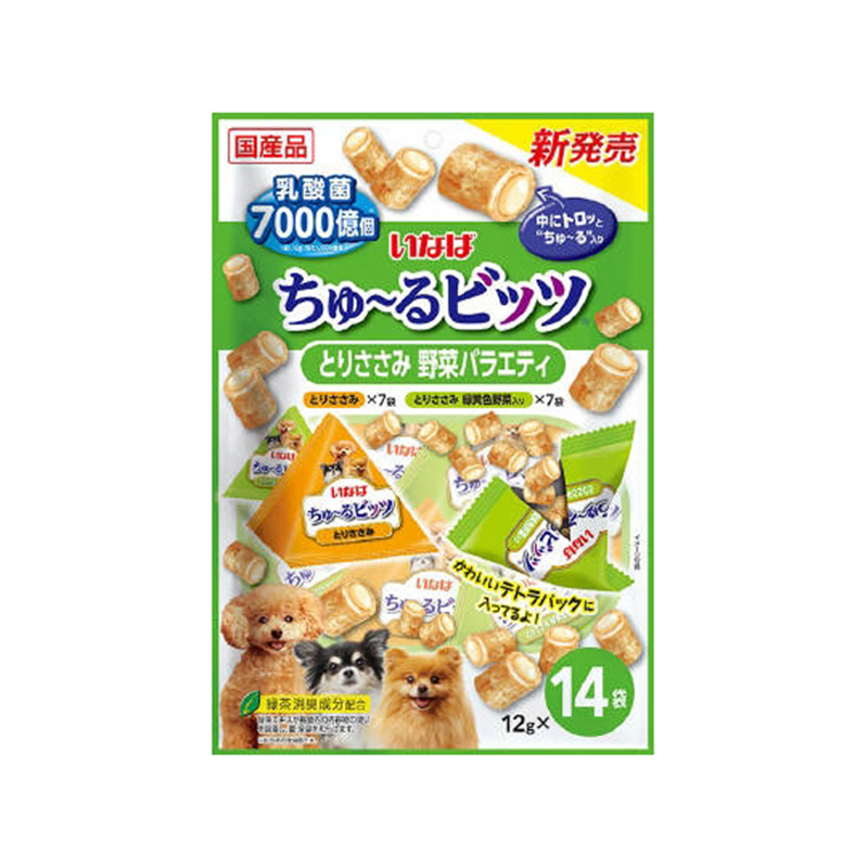 いなばペットフード ちゅ~るビッツ 野菜バラエティ 12g×14本入 DS-325 1袋(ご注文単位1袋)【直送品】