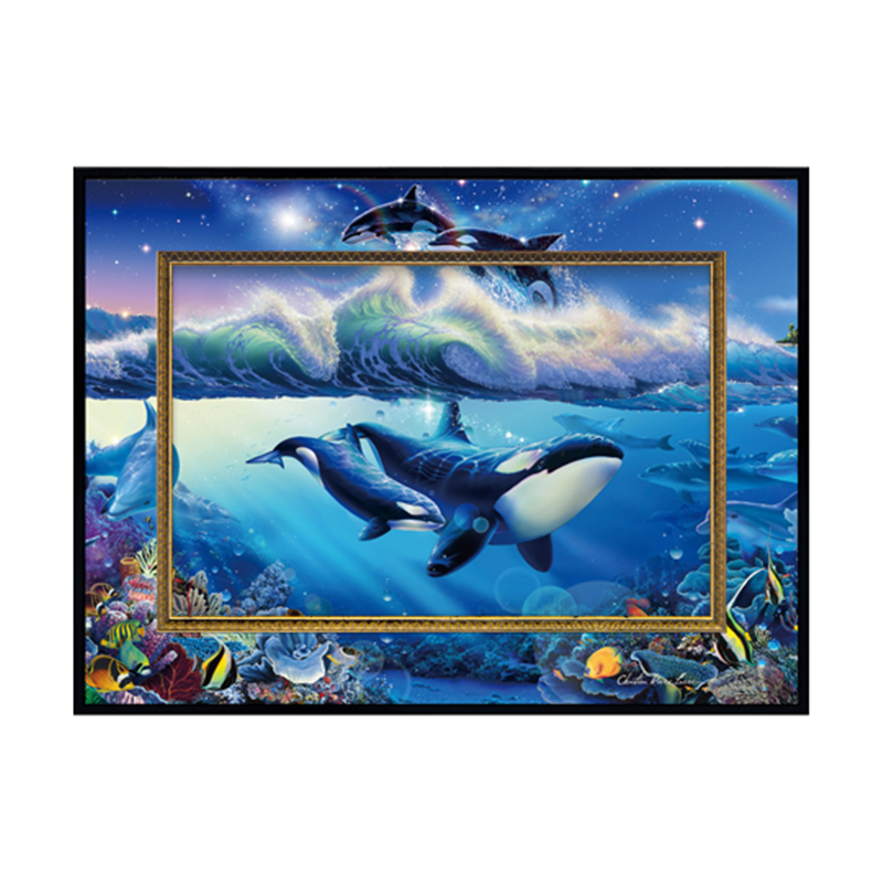 ユーパワー クリスチャン・リース・ラッセン ビッグアート「ブルーワールド2(Mサイズ)」 CL-08014 1個(ご注文単位1個)【直送品】