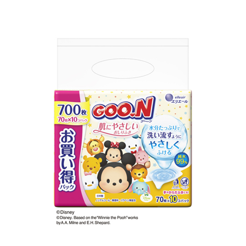 エリエール(大王製紙) グ~ン 肌にやさしいおしりふき 1ケース(70枚×40個入) 1ケース(ご注文単位1ケース)【直送品】