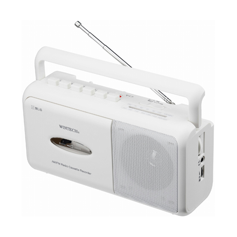 WINTECH モノラルラジカセ ホワイト SCT-M110 1個(ご注文単位1個)【直送品】