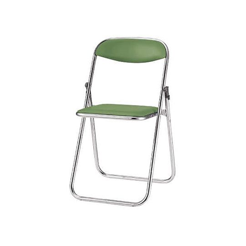 ライオン事務器 455x437x740mm 折り畳み椅子(メッキ脚/グリーン) EA956XA-153 1個（ご注文単位1個）【直送品】