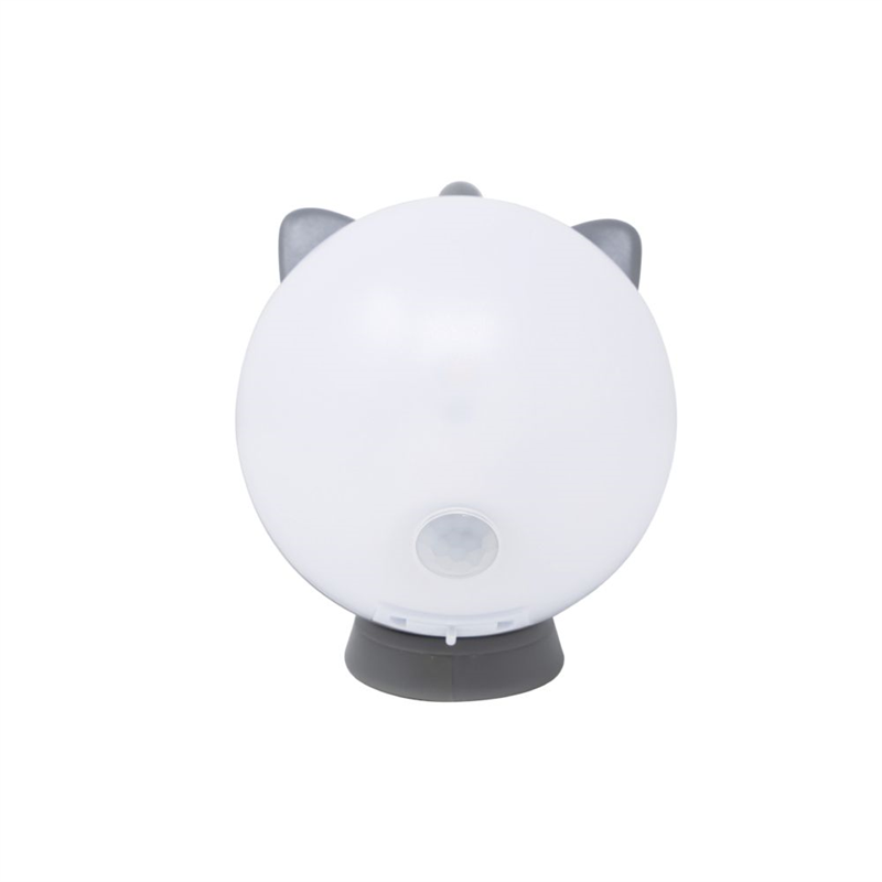 ムサシ 充電式 まんまるねこちゃんセンサーライト グレー WAM-052GR 1台(ご注文単位1台)【直送品】