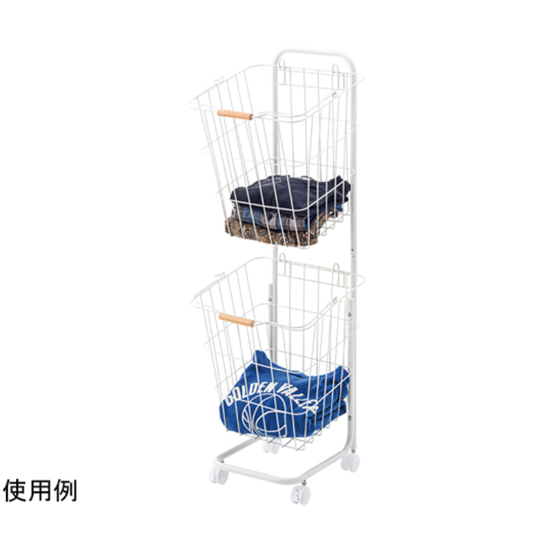 東谷 バスケットワゴン ホワイト LFS-881WH 1個(ご注文単位1個)【直送品】