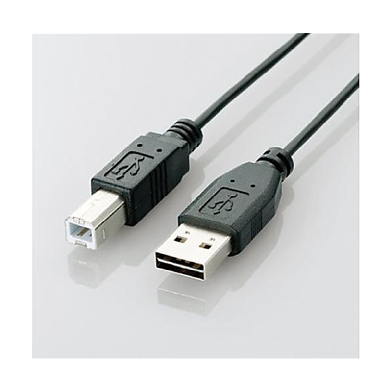 エスコ 2.0m USBケーブル(ABタイプ/黒) EA764AC-7C 1個(ご注文単位1個)【直送品】