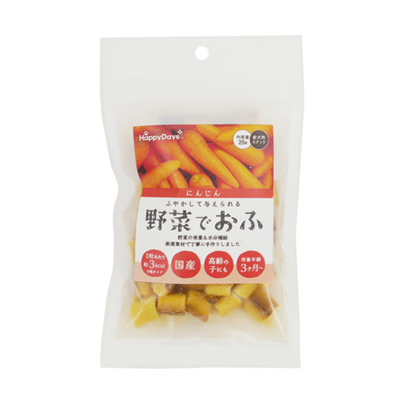 ペットプロジャパン HappyDays 野菜でおふ にんじん味 25g 1個(ご注文単位1個)【直送品】