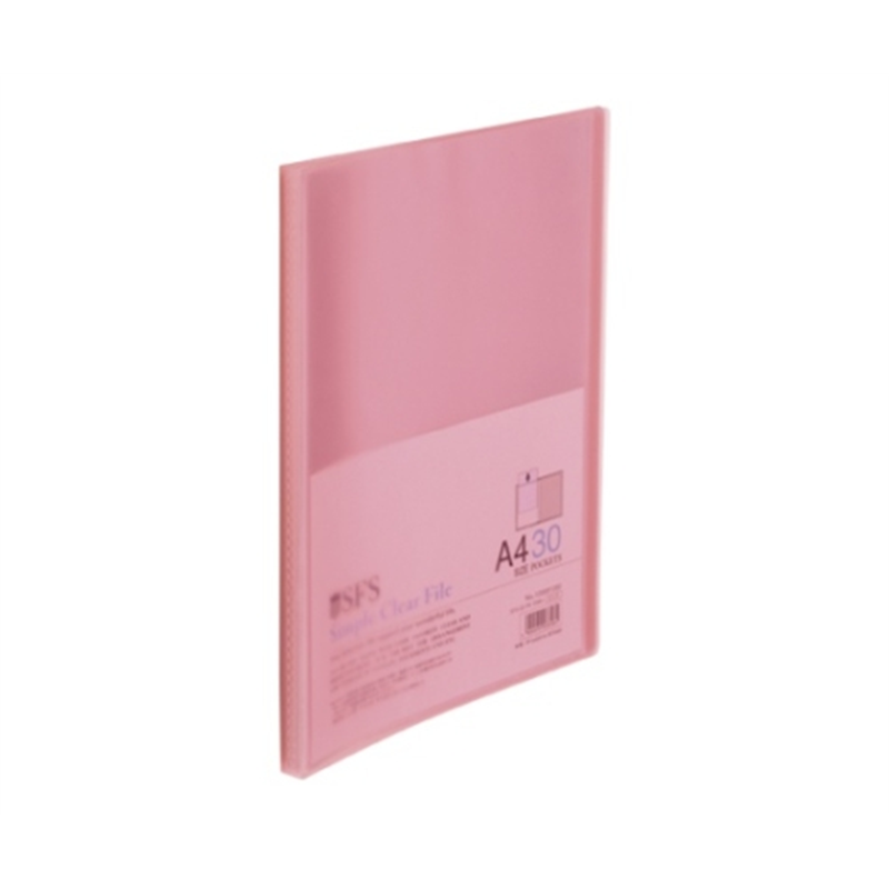 たんぽぽ A4クリアーファイル ピンク 30ポケット 109991080 1枚(ご注文単位1枚)【直送品】