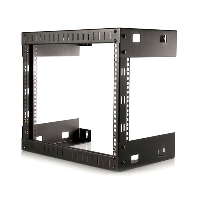 StarTech.com 19インチ ウォールマウント式ネットワーク機器収納ラック/8U/奥行305mm/耐荷重80kg/2ポストオープンフレーム/データ､AV､コンピュータ機器､パッチパネル用サーバールーム ラック/ケージナット､ネジ付属/ブラック RK812WALLO 1個(ご注文単位1個)【直送品】