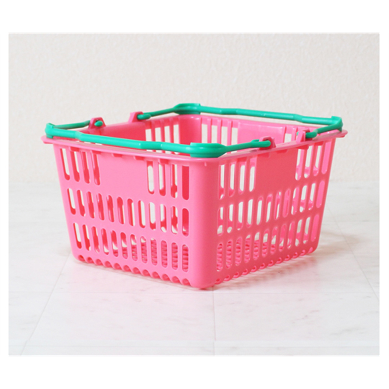 大和産業 買い物かご ピンク×グリーン 5個入 SL-1 1セット(ご注文単位1セット)【直送品】