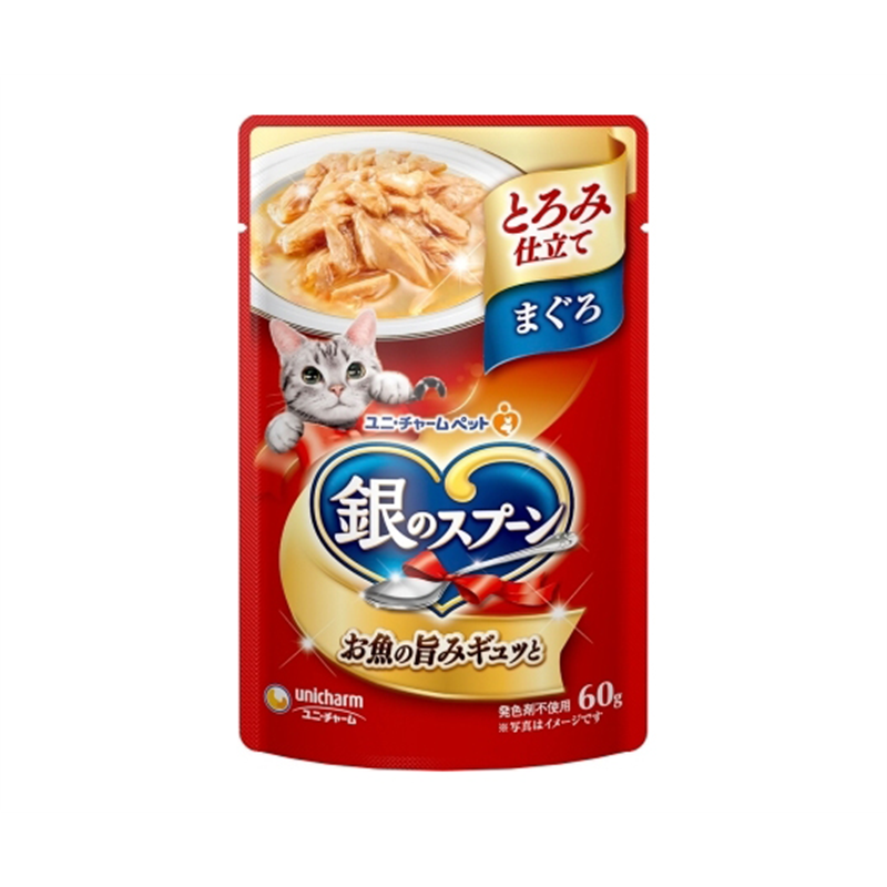ユニ・チャーム 銀のスプーン パウチ とろみ仕立て まぐろ 60g 1個(ご注文単位1個)【直送品】