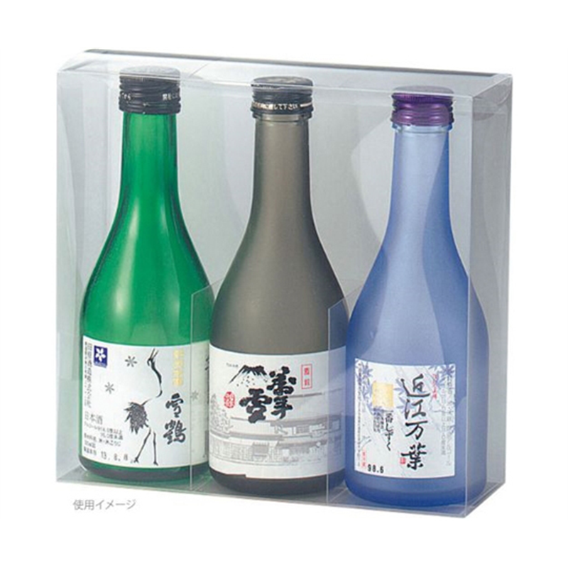 ヤマニパッケージ 贈答箱 クリアケース 300mL×3本入 300枚 K-526 1ケース（ご注文単位1ケース）【直送品】