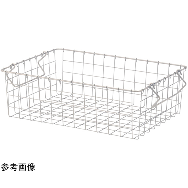 アズワン スタッキングワイヤーバスケット ホワイト W37×D26×H18cm 61-778-41-4 1個（ご注文単位1個）【直送品】