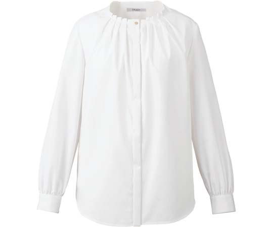 カーシーカシマ ENJOY 長袖シャツブラウス FINE SAROU TWILL ホワイト 11号 EWB803 1枚（ご注文単位1枚）【直送品】