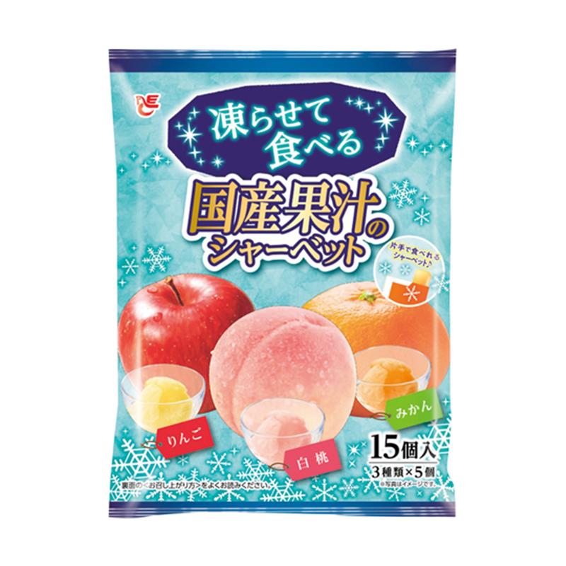 エースベーカリー 凍らせて食べる国産果汁のシャーベット 15個入×16袋 375964 1組※軽(ご注文単位1組)【直送品】