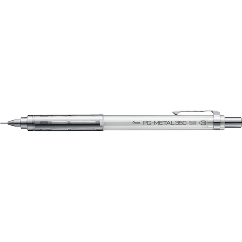 ぺんてる PG-METAL350 0.3芯 クリアホワイト軸 PG313-TW 1本(ご注文単位1本)【直送品】