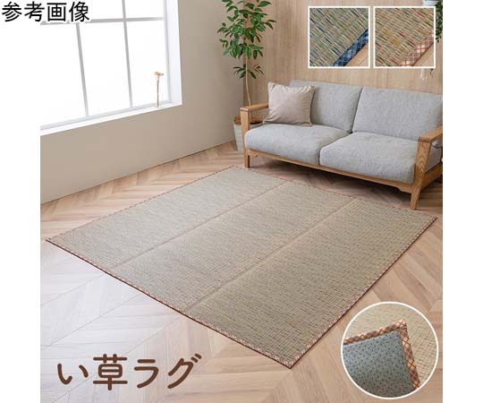 アズワン い草ラグ ブルー 約180×240cm 1071800043910 1個（ご注文単位1個）【直送品】
