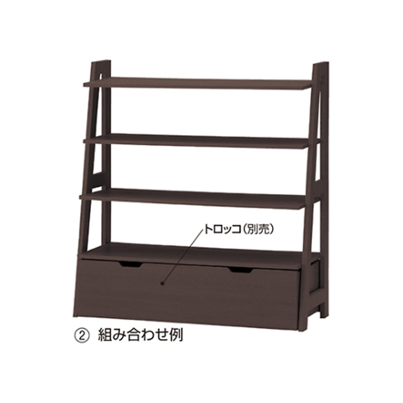 アズワン シェルフラック ダークブラウン W125cm 61-425-83-2 1台（ご注文単位1台）【直送品】
