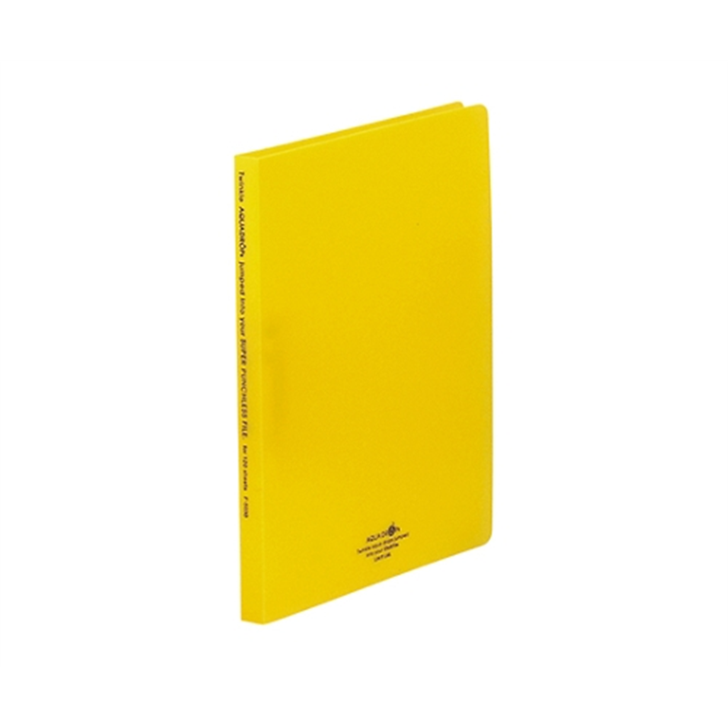 LIHITLAB AQUA DROPs スーパーパンチレスファイル 5黄 F-5030 F5030-5 1冊(ご注文単位1冊)【直送品】