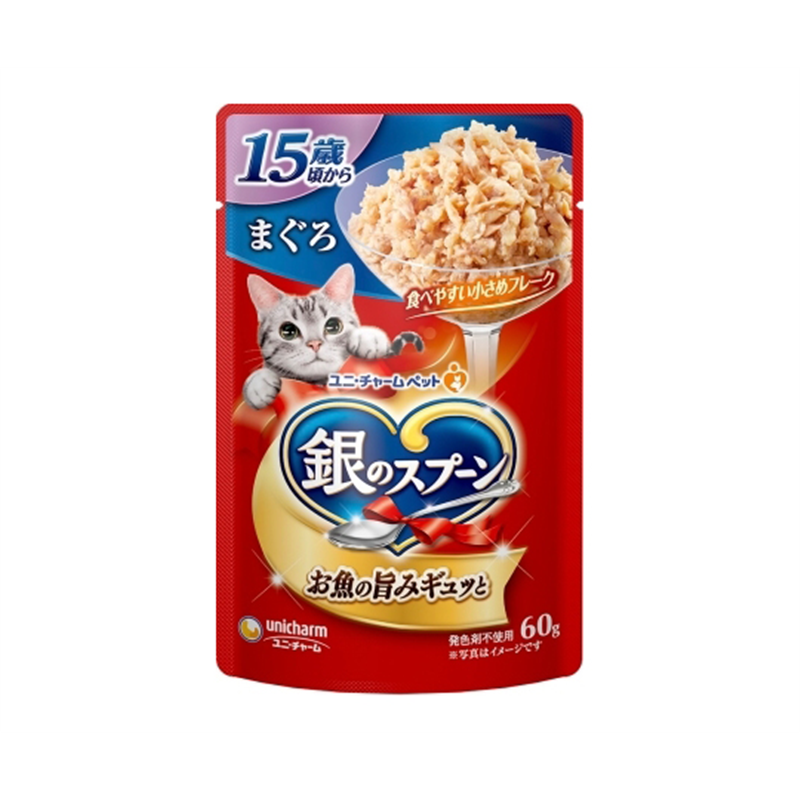 ユニ・チャーム 銀のスプーン パウチ 15歳頃から まぐろ 60g 1個(ご注文単位1個)【直送品】