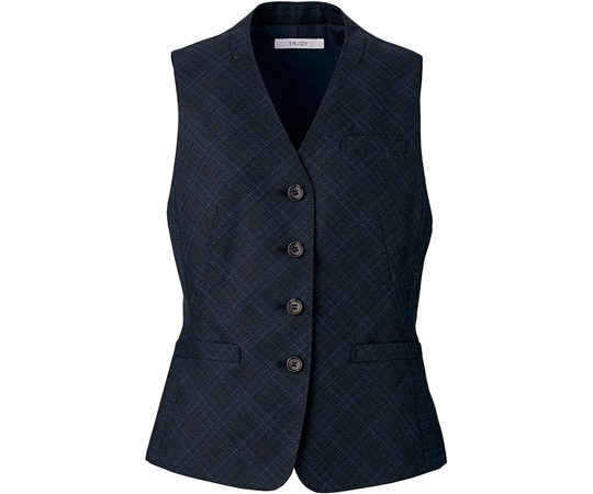 カーシーカシマ ENJOY ベスト CLASSICO GLEN PLAID ネイビー 17号 EAV806 1枚（ご注文単位1枚）【直送品】