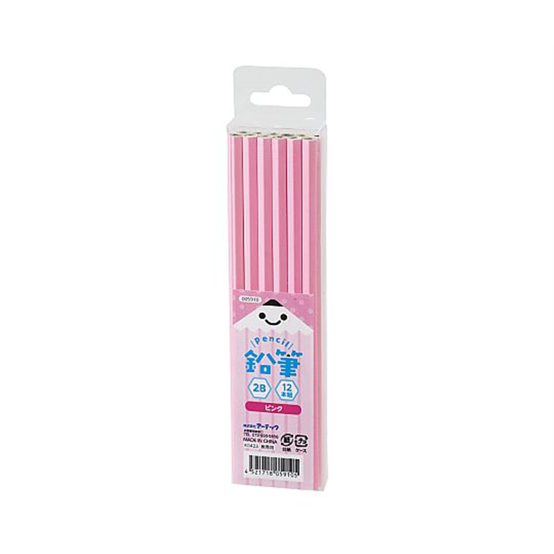 アーテック 鉛筆2B 12本組 ピンク 5910 1個(ご注文単位1個)【直送品】