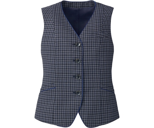 カーシーカシマ ENJOY ベスト NEUTRAL CHECK ネイビー 7号 EAV825 1枚（ご注文単位1枚）【直送品】