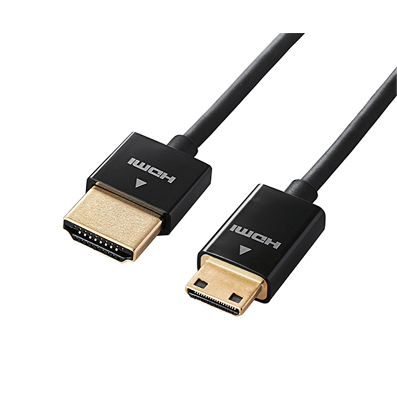 エレコム カメラ接続用HDMIケーブル(HDMI miniタイプ) 2.0m ブラック DGW-HD14SSM20BK 1本(ご注文単位1本)【直送品】