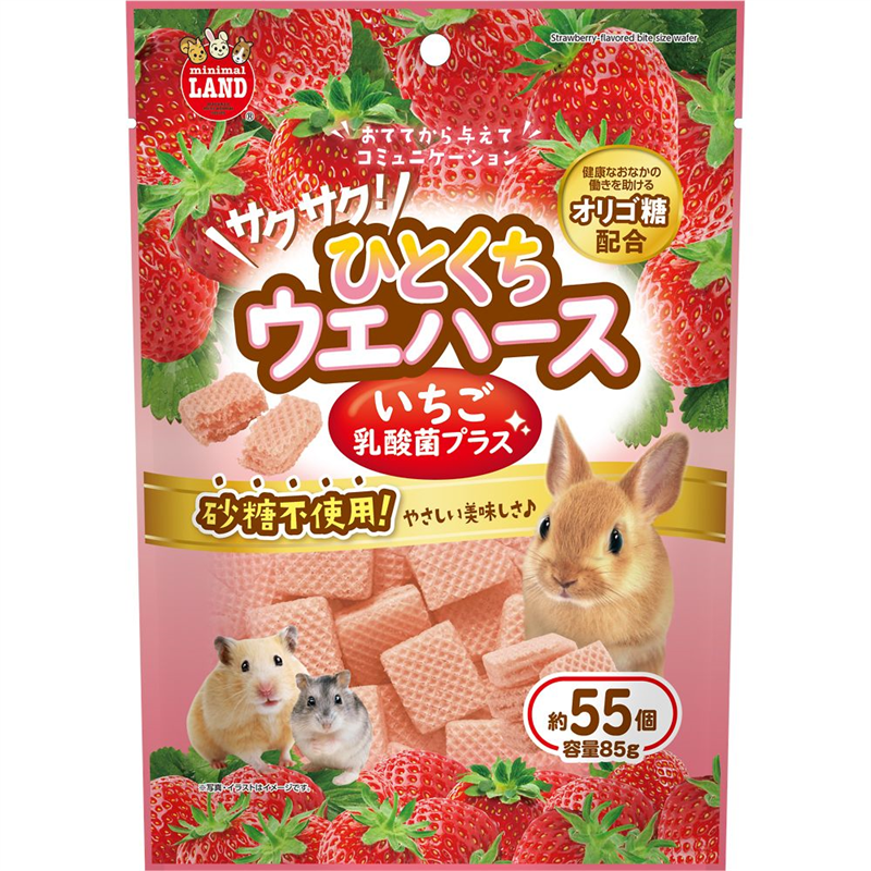 マルカン サクサク!ひとくちウエハース いちご 乳酸菌プラス 85g ML-472 1袋（ご注文単位1袋）【直送品】