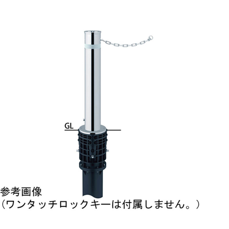サンポール リフター ステンレス 上下式車止め 鎖内蔵 φ114.3 交換用本体 LA-12LC 1本(ご注文単位1本)【直送品】