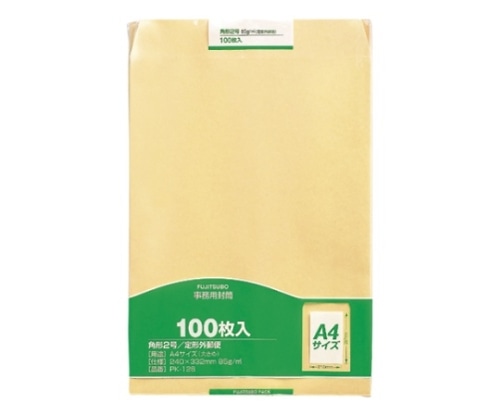 マルアイ 再生紙クラフト封筒 100枚パック入 角2 PK-128 1パック(ご注文単位1パック)【直送品】