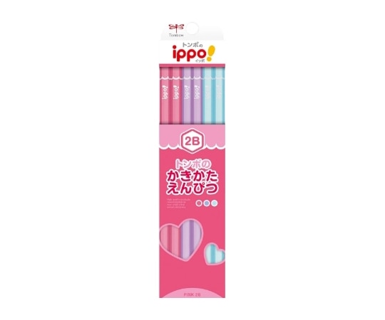 トンボ鉛筆 ippo! かきかた鉛筆 2B ピンク系 1ダース(12本入) KB-KPW04-2B 1ダース(ご注文単位1ダース)【直送品】