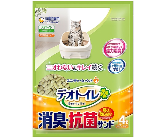 ユニ・チャーム デオトイレ 飛び散らない消臭・抗菌サンド 4L 67543 1袋（ご注文単位1袋）【直送品】