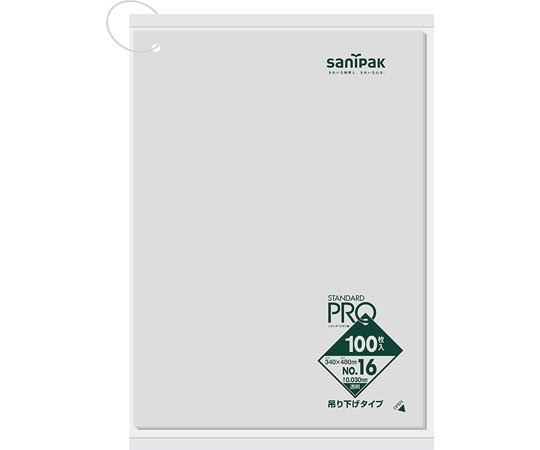 日本サニパック 規格ポリ袋 LDPE No.16 吊下げ 100枚×15冊入 L16H 1ケース(ご注文単位1ケース)【直送品】