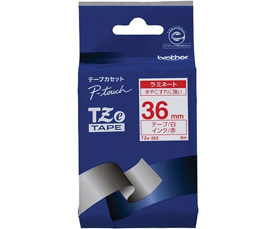 ブラザー ピータッチ ラミネートテープ 幅36mm(赤文字/白) TZe-262 1箱(ご注文単位1箱)【直送品】