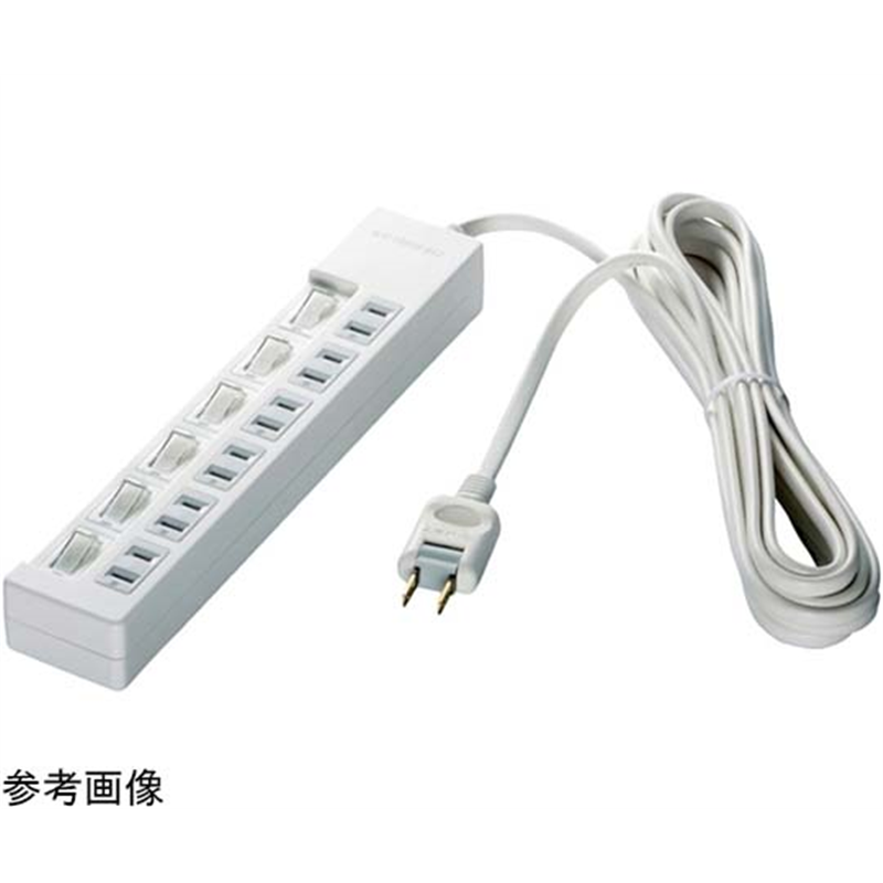 BUFFALO 2ピン式電源タップ 6個口タイプ 雷サージ防止 個別スイッチ付 1m ホワイト BSTAPSW2610WH 1台(ご注文単位1台)【直送品】
