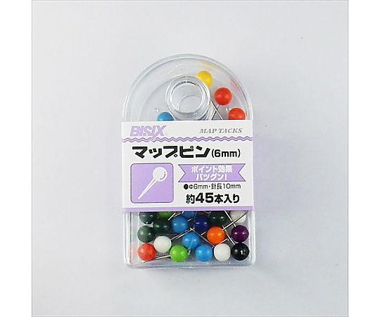 ミツヤ マップピン6mm 混 45本×5箱入 BX1-MP6AS 1ケース(ご注文単位1ケース)【直送品】