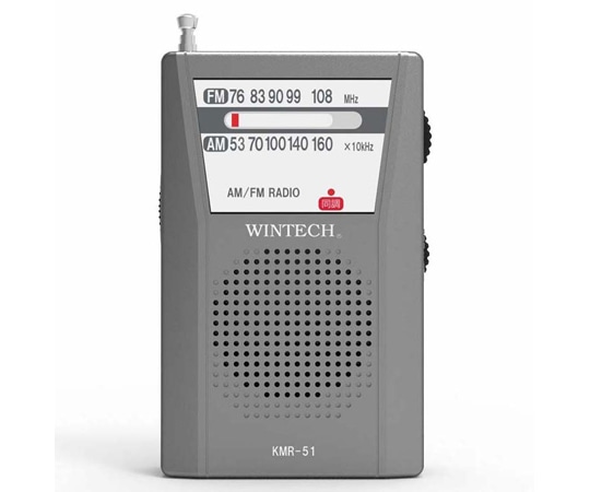 WINTECH AM/FMポケットラジオ 縦型 KMR-51 1個(ご注文単位1個)【直送品】