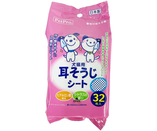 ペットプロジャパン 耳そうじシート 32枚入 1枚(ご注文単位1枚)【直送品】