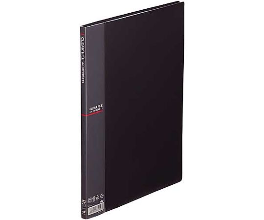 テージー クリアファイルA4縦10ポケット ダークグレー CF-441-11 1冊(ご注文単位1冊)【直送品】