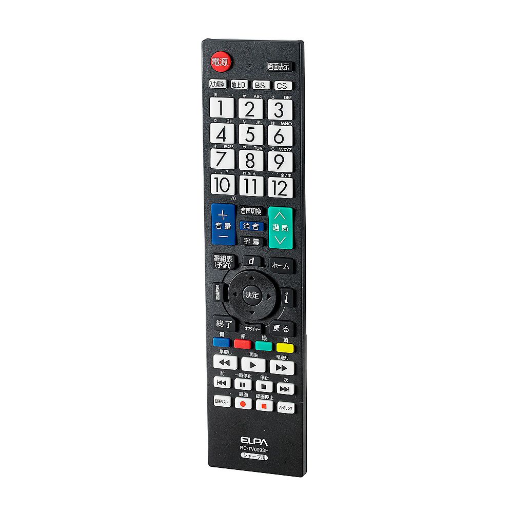 ELPA テレビリモコン シャープ RC-TV009SH 1個（ご注文単位1個）【直送品】