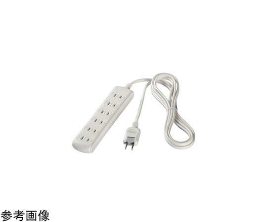 BUFFALO 2ピン式電源タップ 6個口タイプ 2m ホワイト BSTAPST2620WH 1台(ご注文単位1台)【直送品】