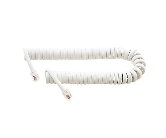 エスコ 受話器用カールコード(クロス結線/白) EA764CC-1 1個(ご注文単位1個)【直送品】
