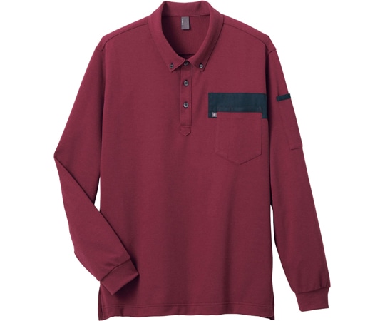 カーシーカシマ CAREAN 長袖ポロシャツ T/C KANOKO POLO SHIRT ワイン MS CWP171 1枚（ご注文単位1枚）【直送品】
