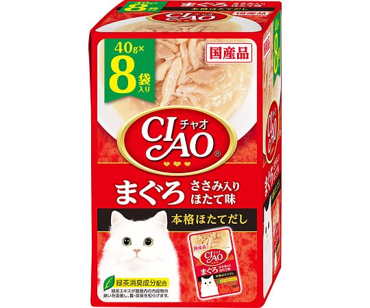 いなばペットフード チャオパウチ まぐろささみ入りほたて味 8袋入り IC-381 1箱（ご注文単位1箱）【直送品】