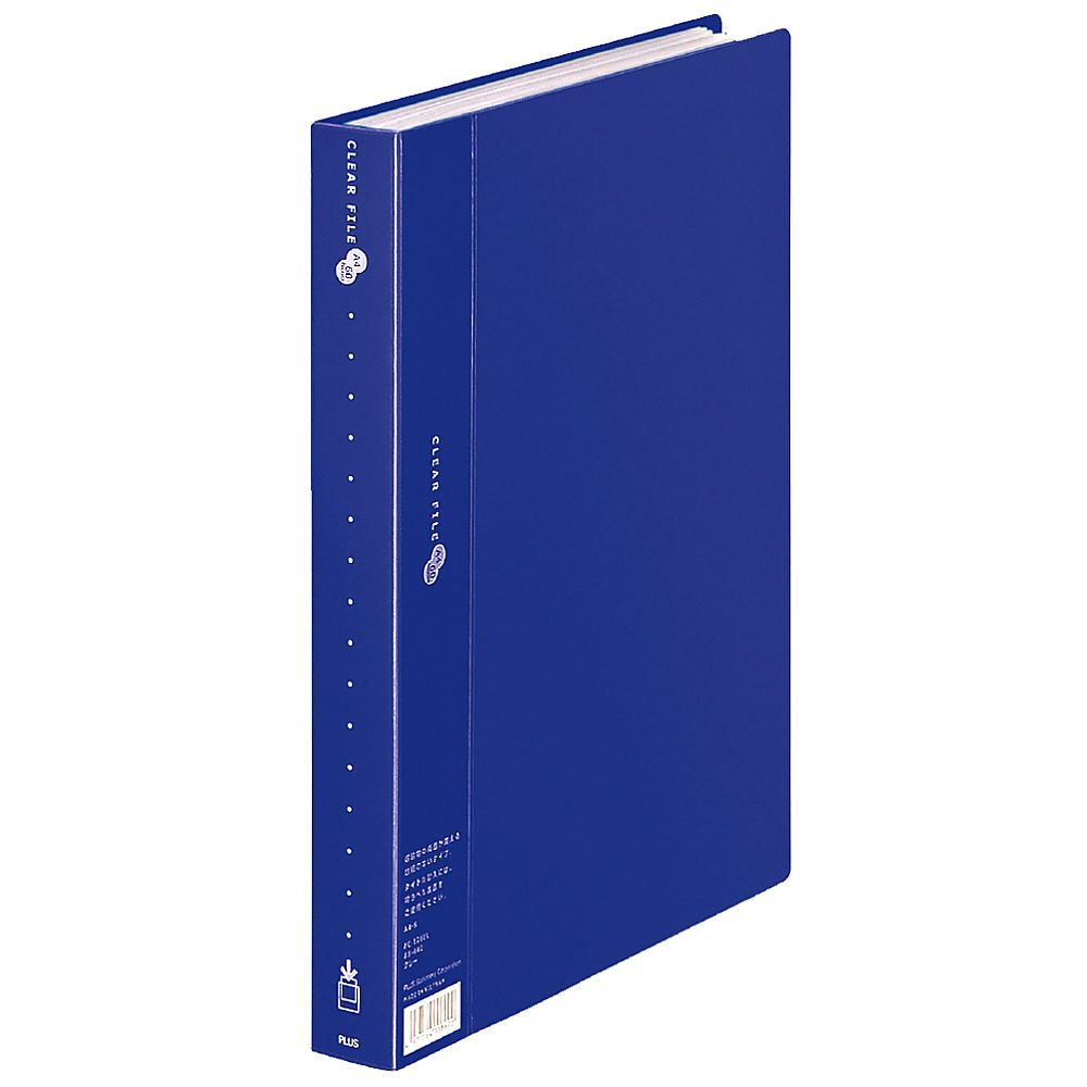 プラス クリアーファイル 60P A4S ネイビー FC-126EL NV 1冊(ご注文単位1冊)【直送品】