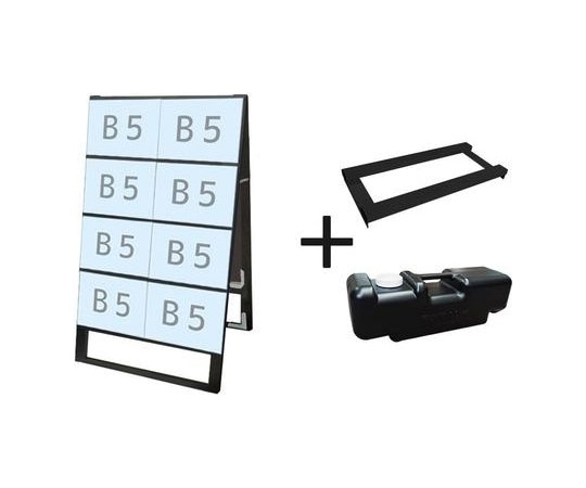 常磐精工 ブラックカードケーススタンド看板 B5横16両面 ウエイトアーム・水タンクセット BCCSK-B5Y16R-3SET 1個（ご注文単位1個）【直送品】