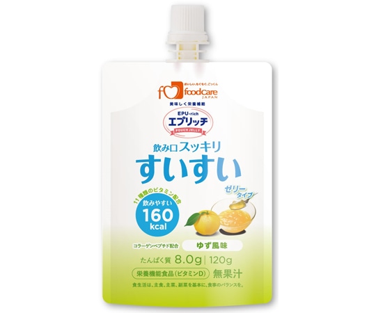 フードケア エプリッチすいすいパウチゼリー ゆず風味 120g 36袋入 1ケース※軽 (ご注文単位1ケース）【直送品】